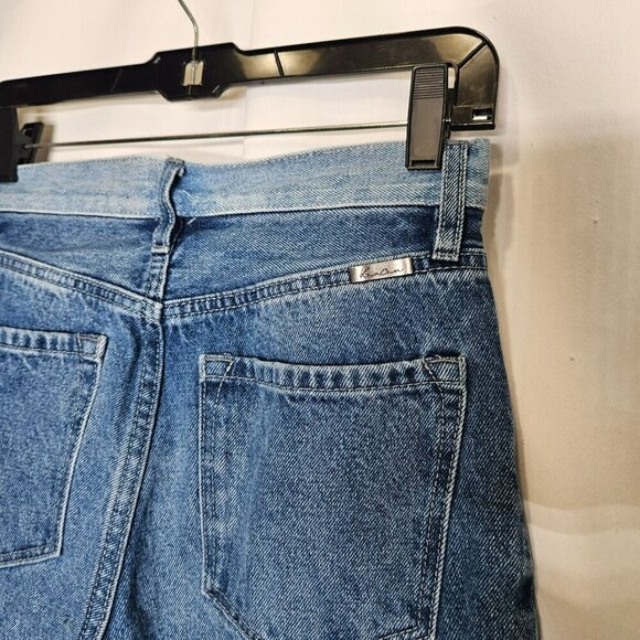 Kancan Women's High-Rise Patchwork Jeans Straight Leg Blue Size 1/24 - Picture 8 of 12